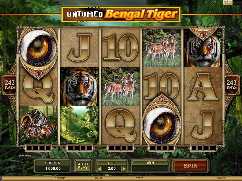 Описание слота «Untamed Bengal Tiger» в казино Фараон